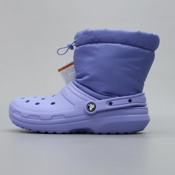 Crocs Ladies 10 Classic Lined Neo Puff Digital Violet Winter Boots - 206630-5PY - Picture 2 of 11